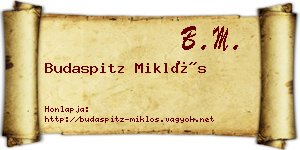 Budaspitz Miklós névjegykártya